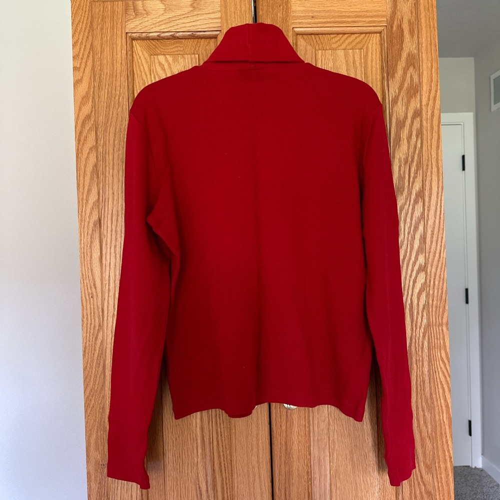 SOLD on depop LAUREN Ralph Lauren Red Turtleneck Sweater 100% cotton size S - Picture 3 of 6